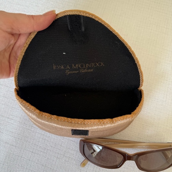 Jessica McClintock Sunglasses Frame JMC528 Women's Brown Marble Sunglasses - Picture 3 of 8